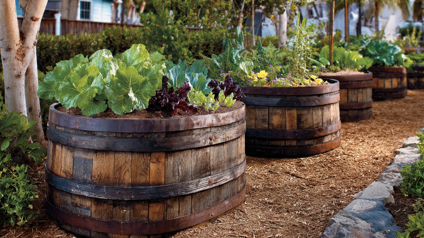 How to Turn Old Wine Barrels into Stylish Raised Garden Beds